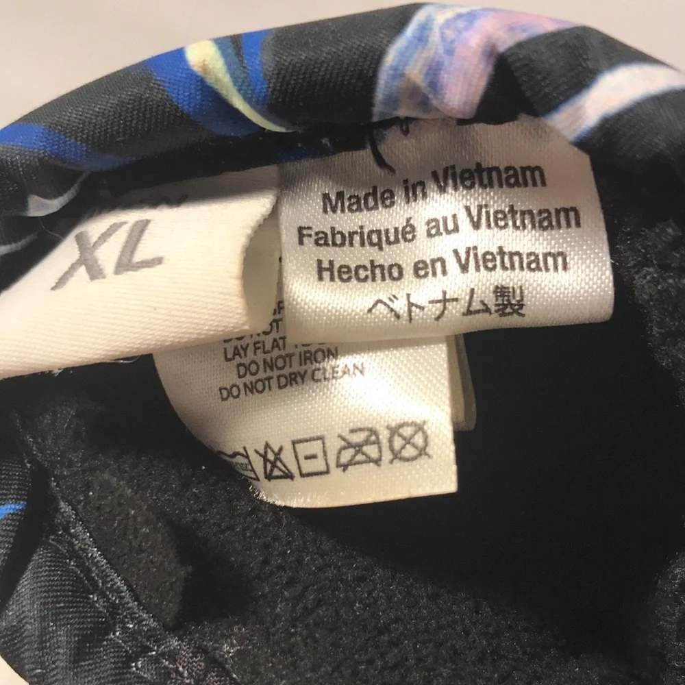 Obermeyer Teen Lava Black and Multicolor Ski Gloves Size XL